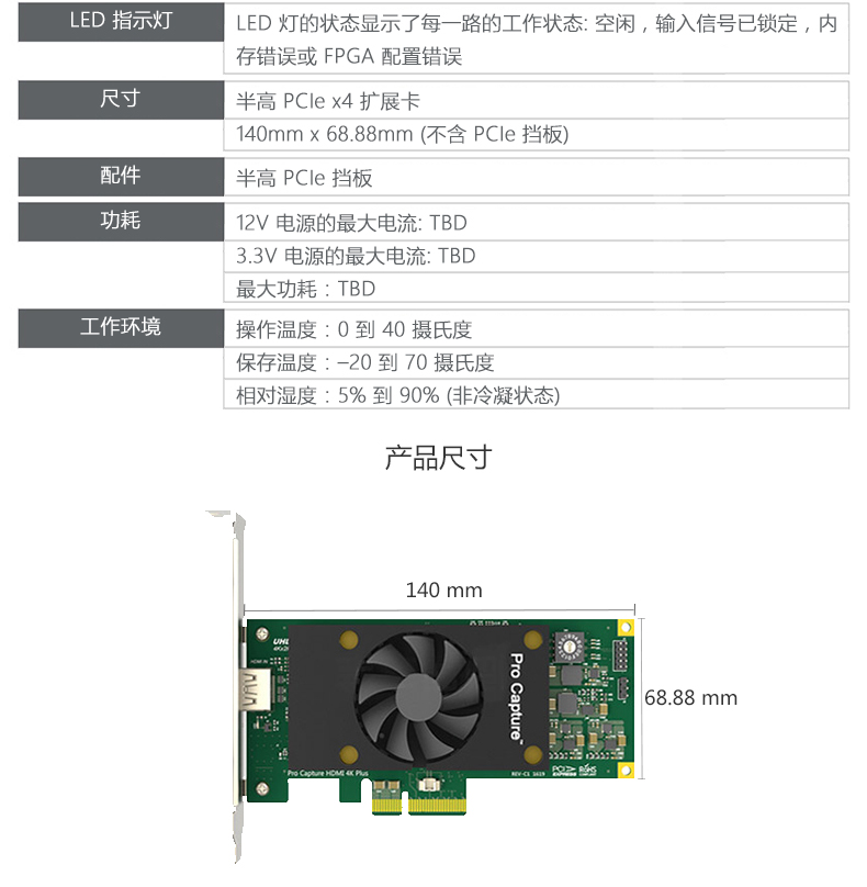 4K超高清音視頻HDMI采集卡規(guī)格參數尺寸篇
